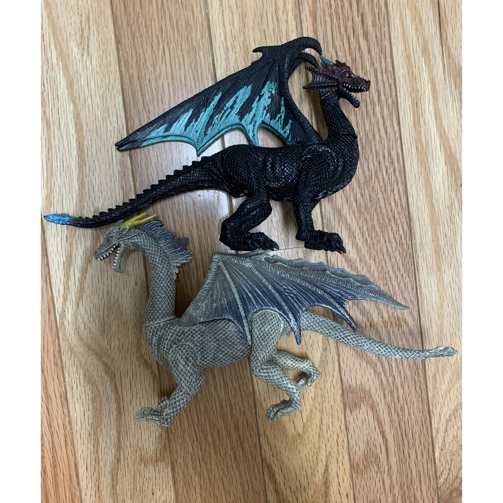 2 Kid Galaxy Poseable Colorful 9 inch Dragon Fantasy Fiction Action Figures